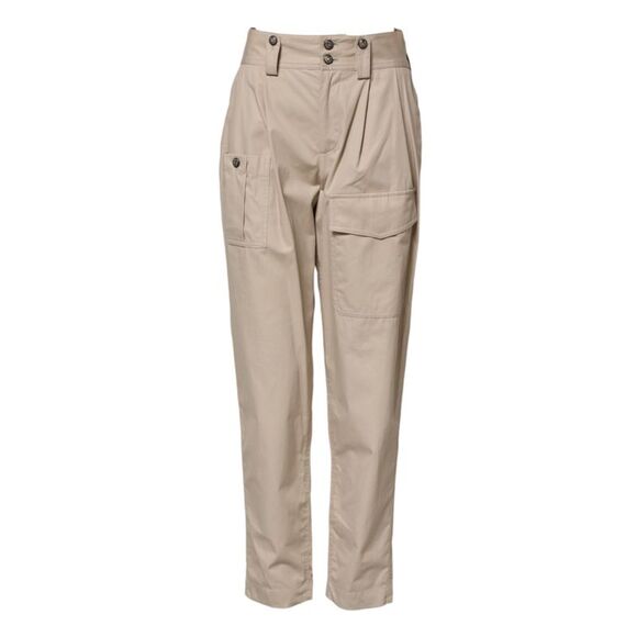 Dolce & Gabbana Beige Cotton High Waisted Women's Pants